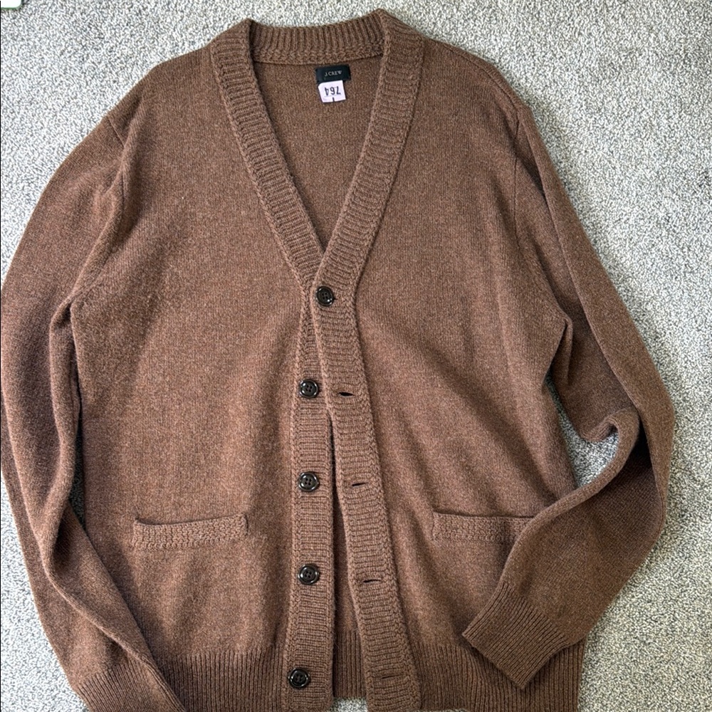 J. Crew Men's Brown Cardigan Sweater